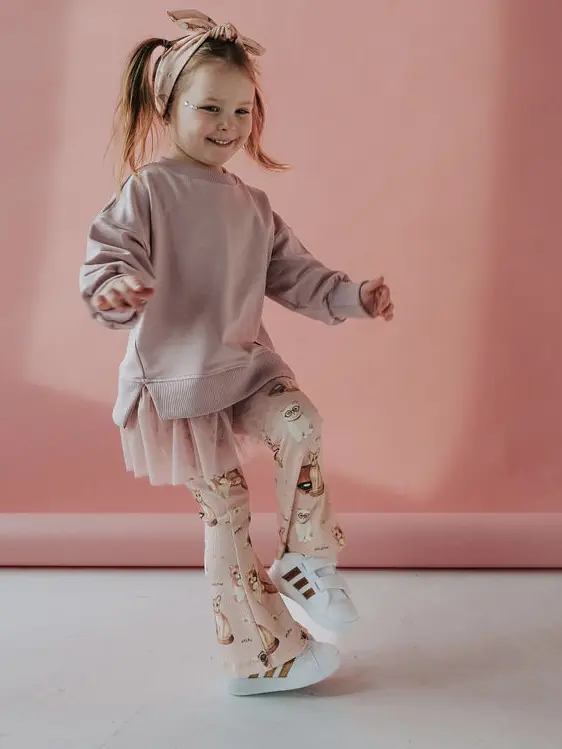 Zestaw bluza PINK z dzwonami KOTKI róż