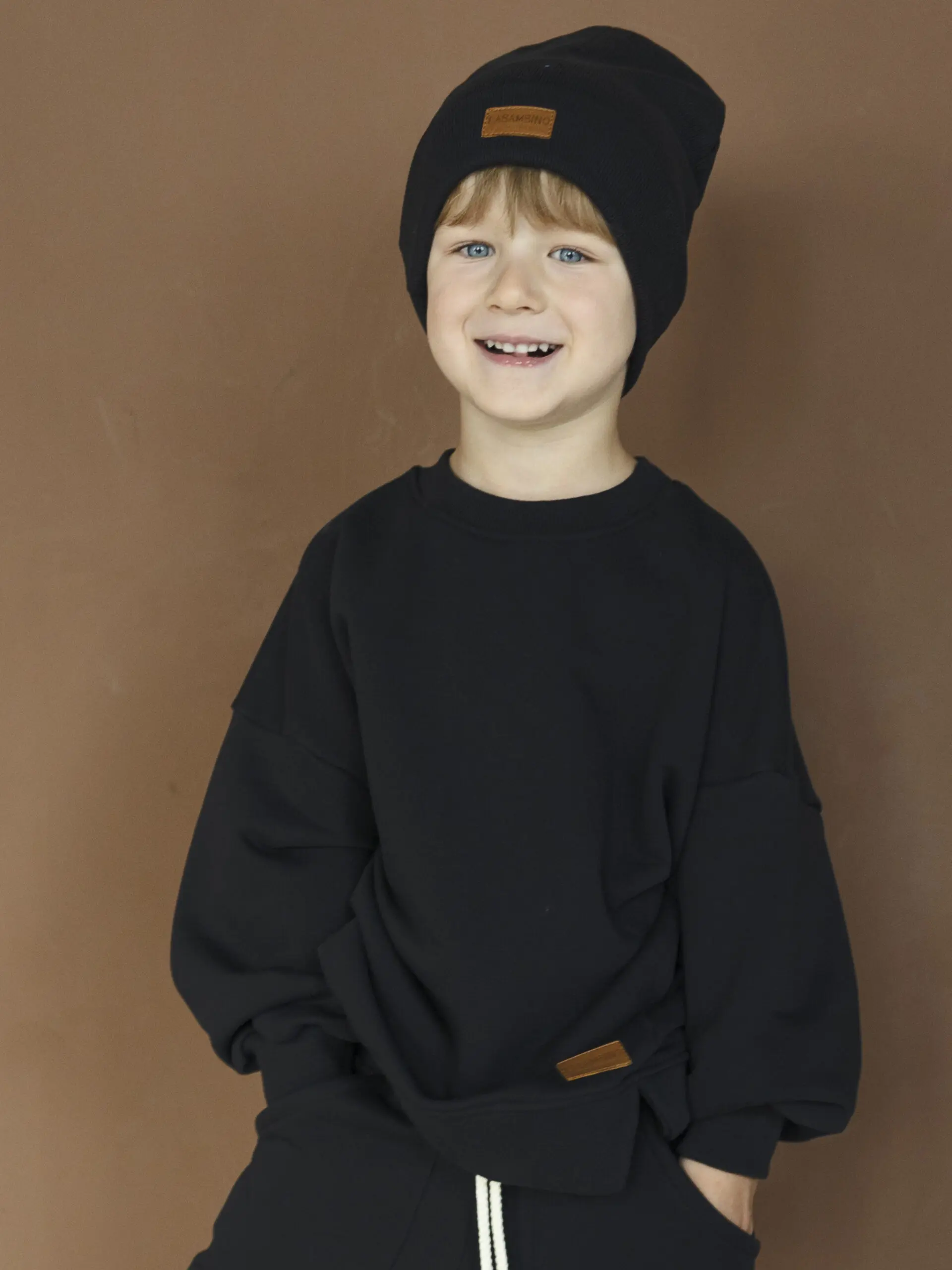 La Bambino czarne-71 Bluza dziecięca OVERSIZE CZARNY