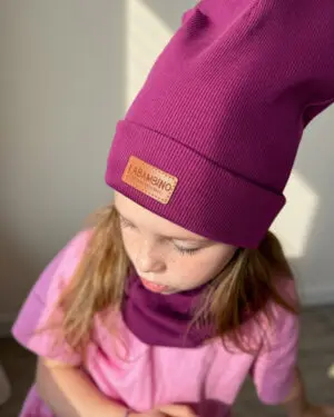 Czapka BEANIE -GŁĘBOKI FIOLET