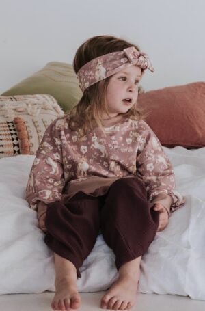 Bluza dziecięca jednorożce w zestawie z opaską o kulotami