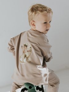 Bluza oversize dziecięca ze ściągaczami SIWY