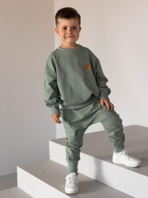 Dres dla chłopca z naklejką "SZEF" - Bluza w kroju oversized ze spodniami baggy  Standard OEKO-TEX®