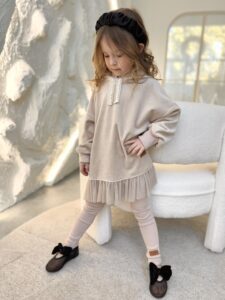 Zestaw tunika PIASKOWA z legginsami MILKY