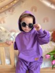Bluza dziecięca z kapturem FIOLET