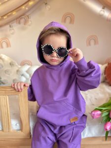 Bluza dziecięca z kapturem FIOLET