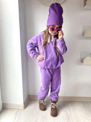Dres welurowy dla dziewczynki FIOLET