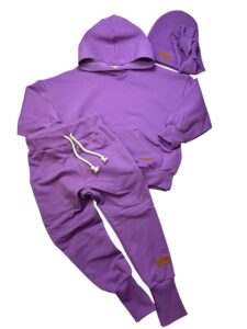 Dres chłopięcy BLUZA KAPTUR spodnie SLIM FIOLET