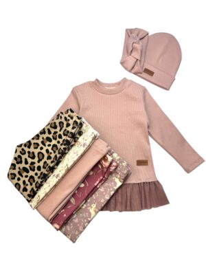 Zestaw koszulka z tiulem BLUSH z legginsami