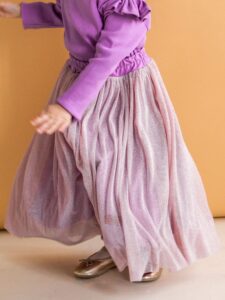 Tiulowa spódniczka dla dziewczynki BROKAT FUKSJA