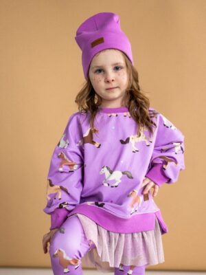 Bluza dziewczęca z TIULEM KONIKI fiolet