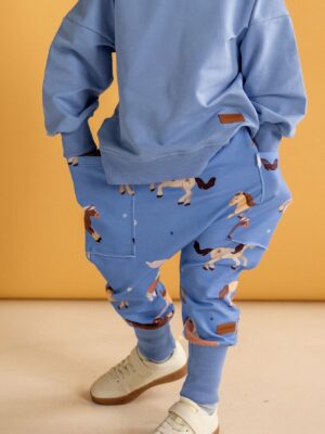 Spodnie chłopięce baggy KONIKI niebieskie