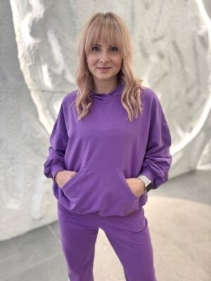 Bluza DAMSKA z kapturem FIOLET
