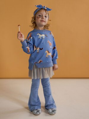 Zestaw bluza tiul KONIKI i dzwony BABY BLUE