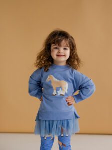 Bluza dziewczęca z TIULEM BABY BLUE