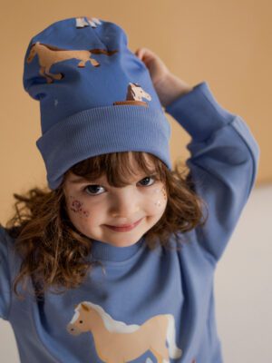 Czapka dziecięca KONIKI niebieskie
