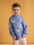 Bluza dziecięca z kapturem KONIKI niebieskie