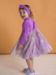 Sukienka dla dziewczynki JAGNA KONIKI fiolet