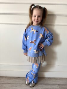 Zestaw bluza tiul i dzwony KONIKI NIEBIESKIE