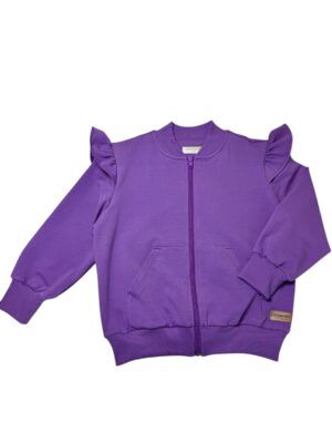 Bluza dziecięca rozpinana FIOLET falbanki
