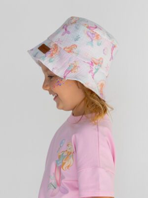 Czapka BUCKET muślin SYRENKI