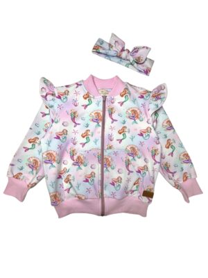 Bluza dziecięca rozpinana SYRENKI falbanki