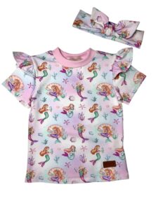 Koszulka dziewczęca z falbankami SYRENKI