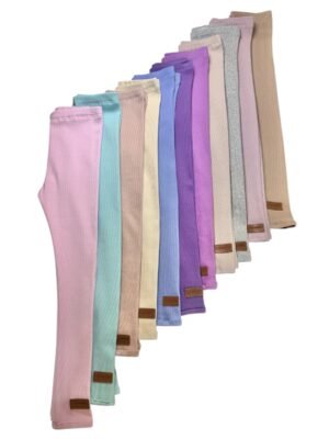 Legginsy dla dzieci z dzianiny prążkowanej