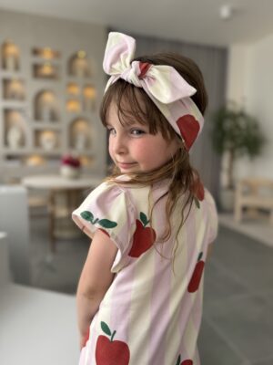 Opaska dla dziewczynki JABŁKA RÓŻ