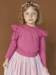 Koszulka dziewczęca z falbankami MALINA