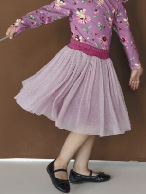 Tiulowa spódniczka dla dziewczynki BROKAT MALINA midi