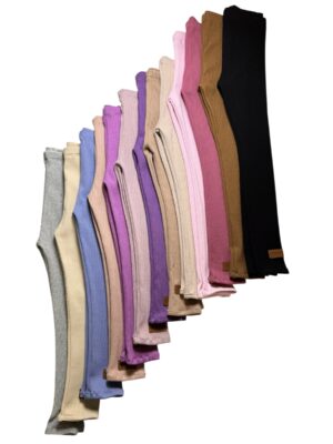Legginsy dla dzieci z dzianiny prążkowanej
