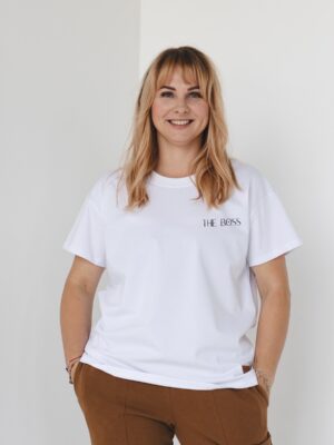 TSHIRT damski biały THE BOSS