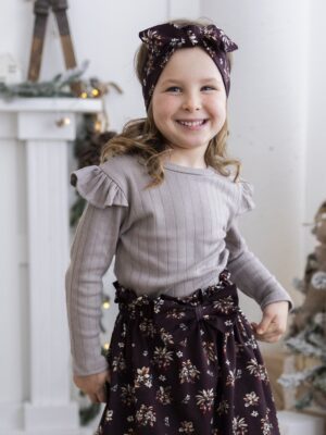 Koszulka dziewczęca z falbankami SZARY