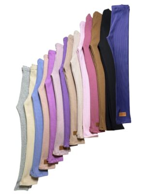 Legginsy dla dzieci z dzianiny prążkowanej