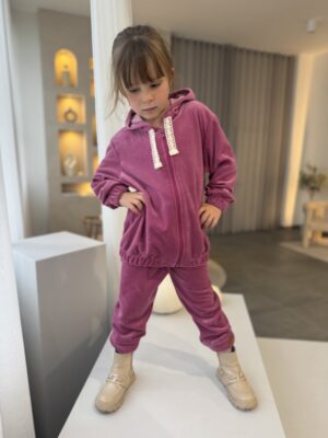 Dres welurowy dla dziewczynki MALINA z bluza rozpinana