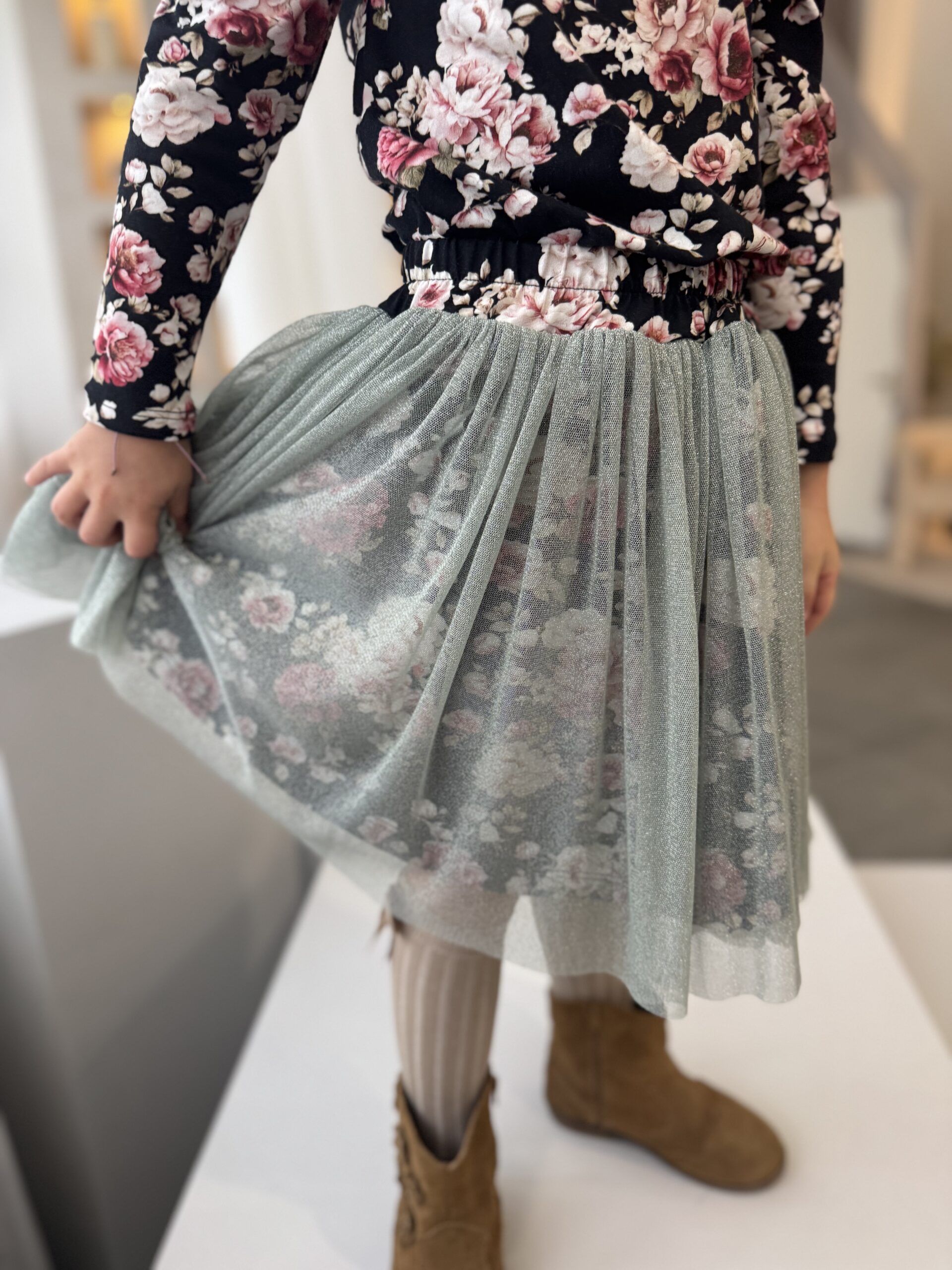 Tiulowa spódniczka dla dziewczynki BROKAT BELLA midi