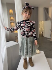 Zestaw koszulka ze spódnicą midi BROKAT BELLA