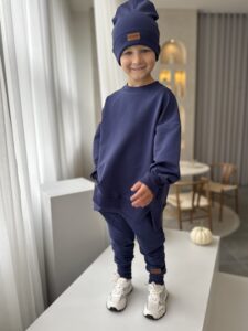 Dres chłopięcy ze spodniami SLIM GRANAT