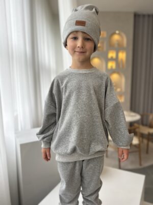 Bluza welurowa SZARA ściągacze