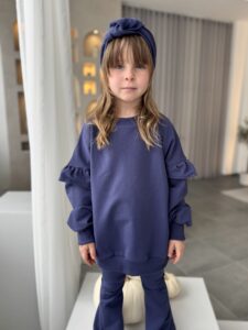 Bluza dziewczęca GRANAT falbanki