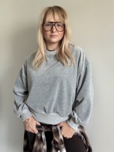 Bluza DAMSKA WELUR SZARU-limitowana