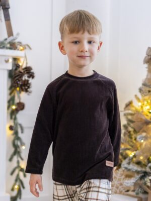 Bluza chłopięca WELUR SZTRUKS BRĄZ