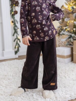 Kuloty dziewczęce WELUR SZTRUKS CZEKOLADA