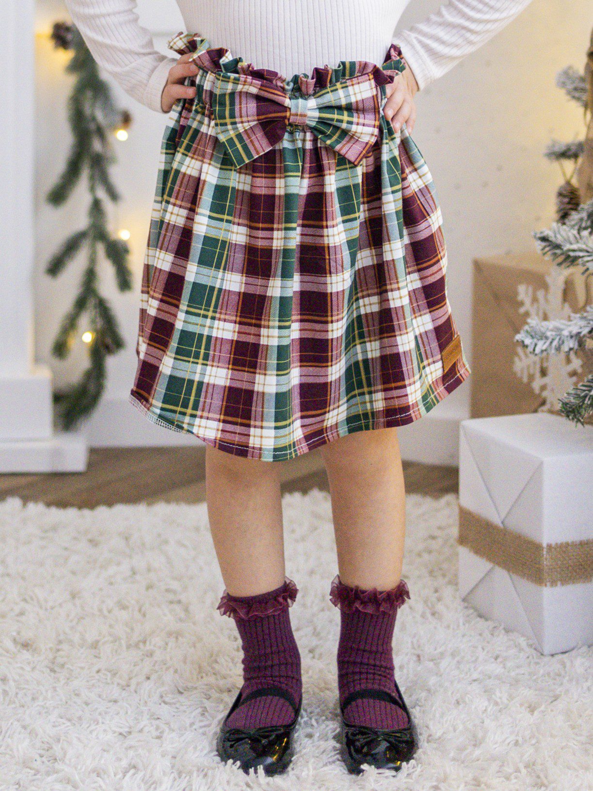 Spódniczka dla dziewczynki KRATA ZIELEŃ