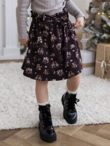 Spódniczka dla dziewczynki KWIATY ŚWIĄTECZNE