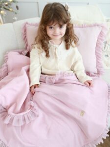 Brokatowa pościel - RÓŻOWA