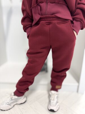 Spodnie OCIEPLANE ściągacze dla dzieci BORDO