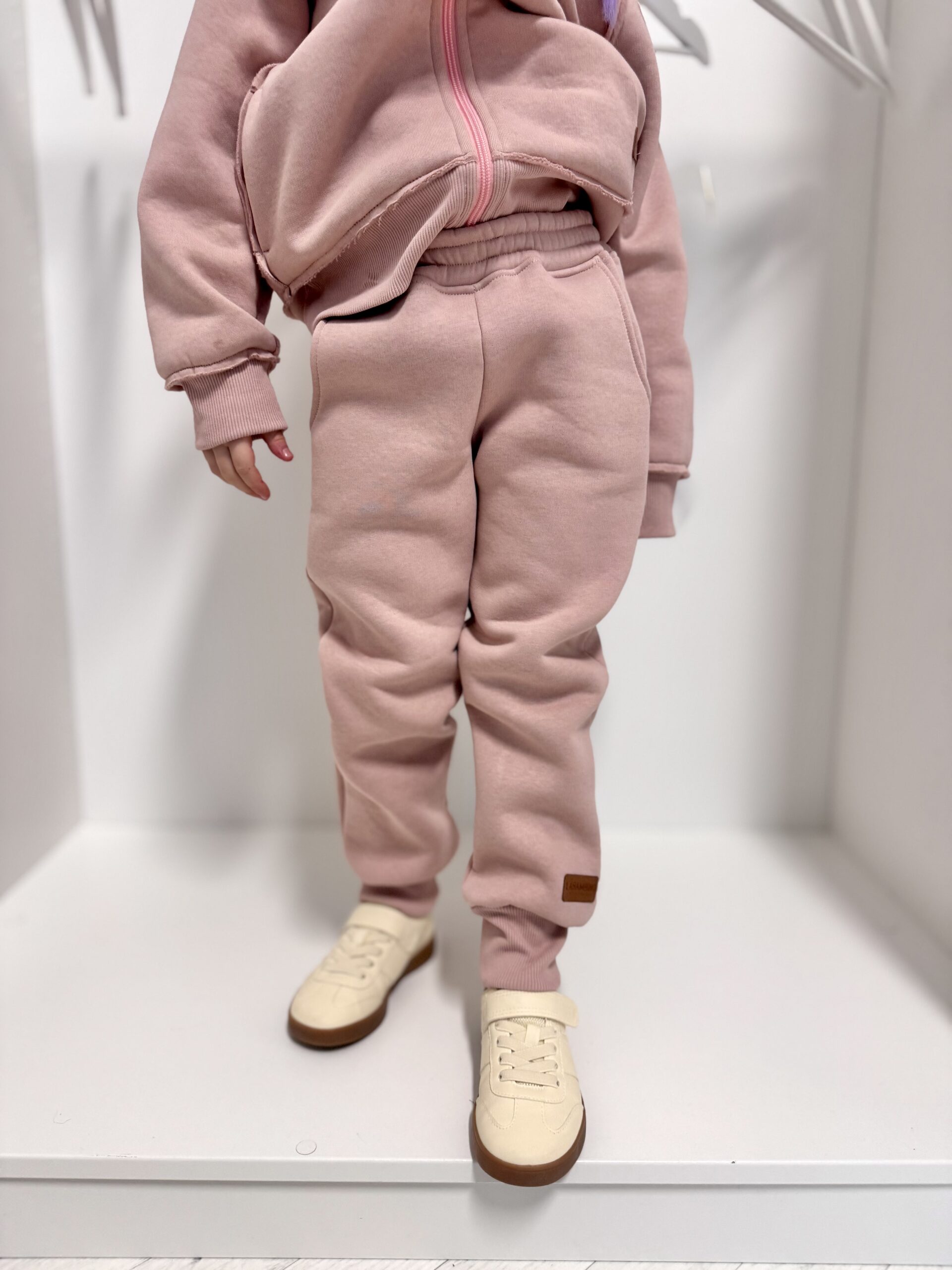 IMG_9188 Spodnie OCIEPLANE ściągacze dla dzieci BLUSH