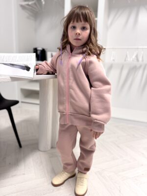Dres OCIEPLANY dziecięcy z bluzą rozpinaną BLUSH