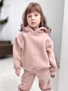 Bluza dziecięca OCIEPLANA z kapturem BLUSH